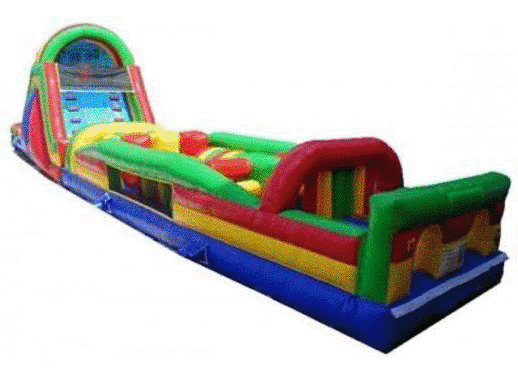 GIANT 66' Dual Lane Water Slide Obstacle Course Wet/Dry with pool 